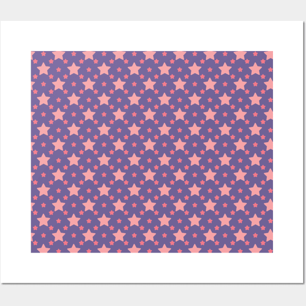 Adalia | Pink and Purple Stars Pattern Wall Art by jeeneecraftz